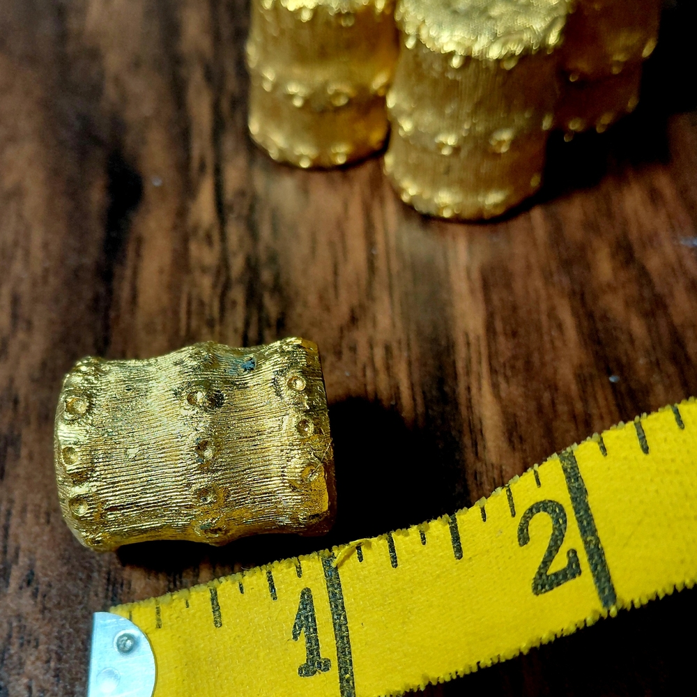 Vintage Mini Salt & Pepper Shakers (4) - Heavy Gold Tone Metal - Picture 3 of 3